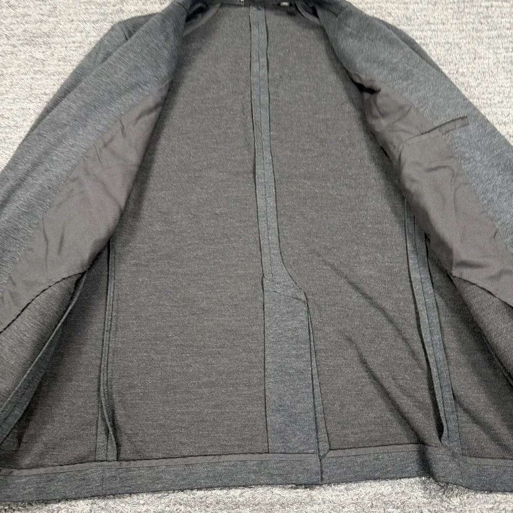 Uniqlo Jacket Men Medium Charcoal Gray Jersey Unstructured Blazer Sport Coat